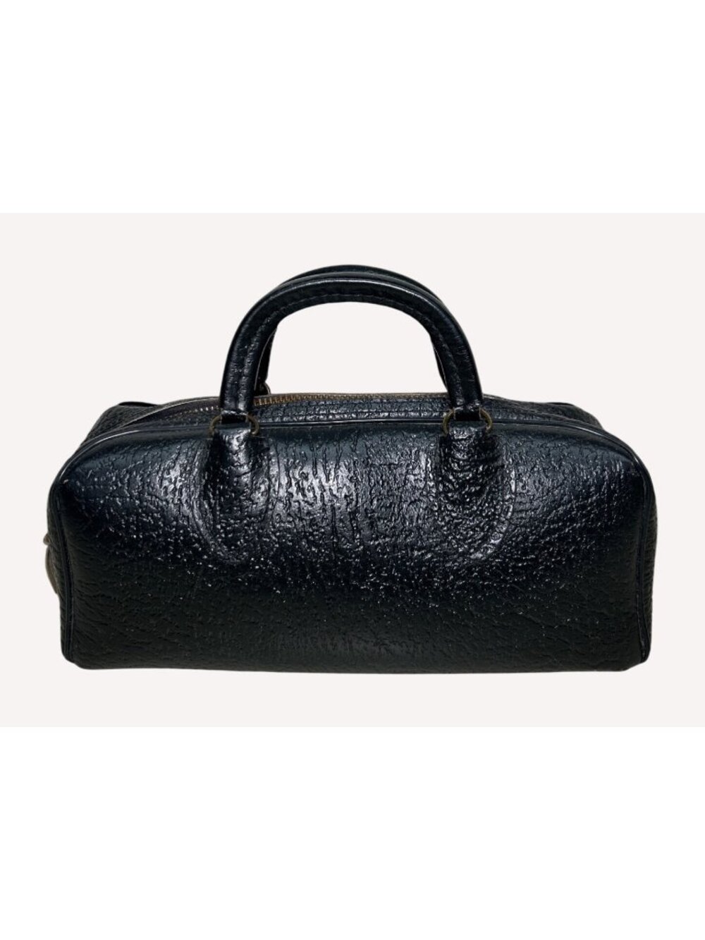 Vintage Schell Medical Doctors Bag black pebble leather 1940's